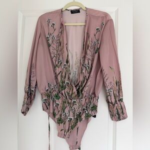 Zara Pink Floral Bodysuit